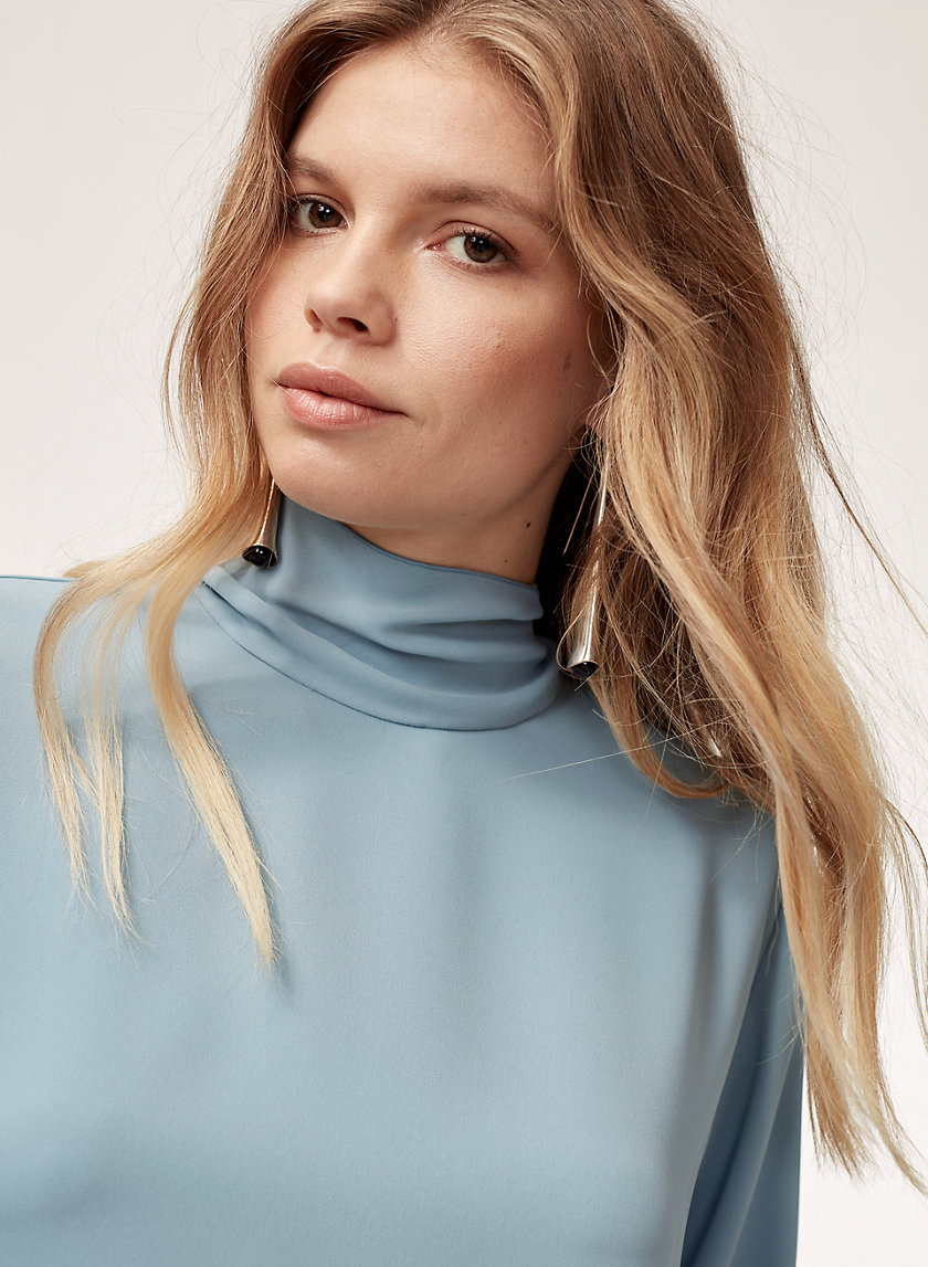 PAUL BLOUSE - Mock-neck, tie-collar top PAUL BLOUSE - Mock-neck, tie-collar top
