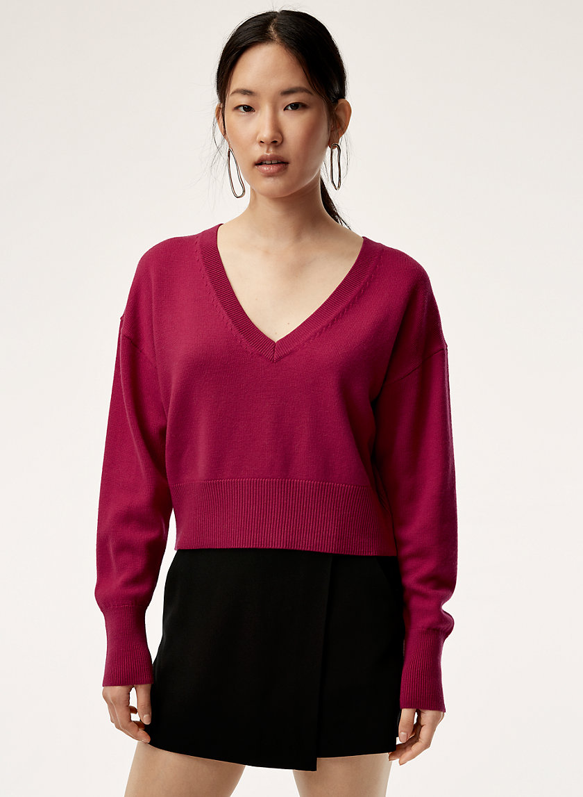 OLLIE SWEATER - Cropped V-neck sweater OLLIE SWEATER - Cropped V-neck sweater