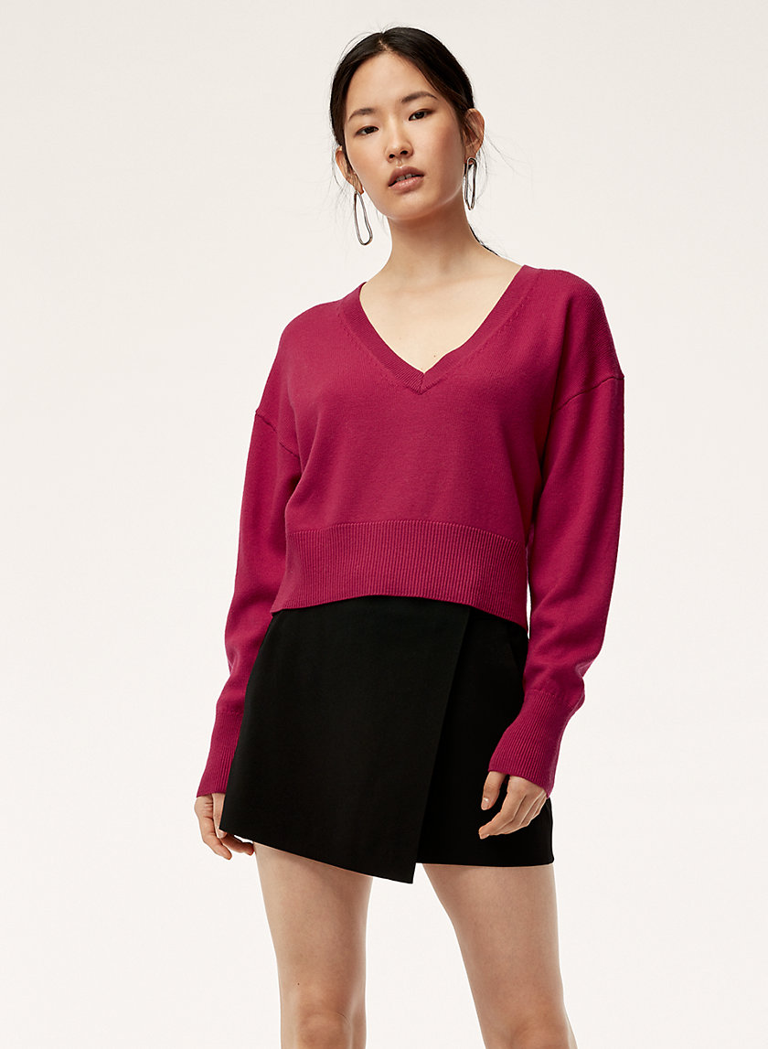 OLLIE SWEATER - Cropped V-neck sweater OLLIE SWEATER - Cropped V-neck sweater