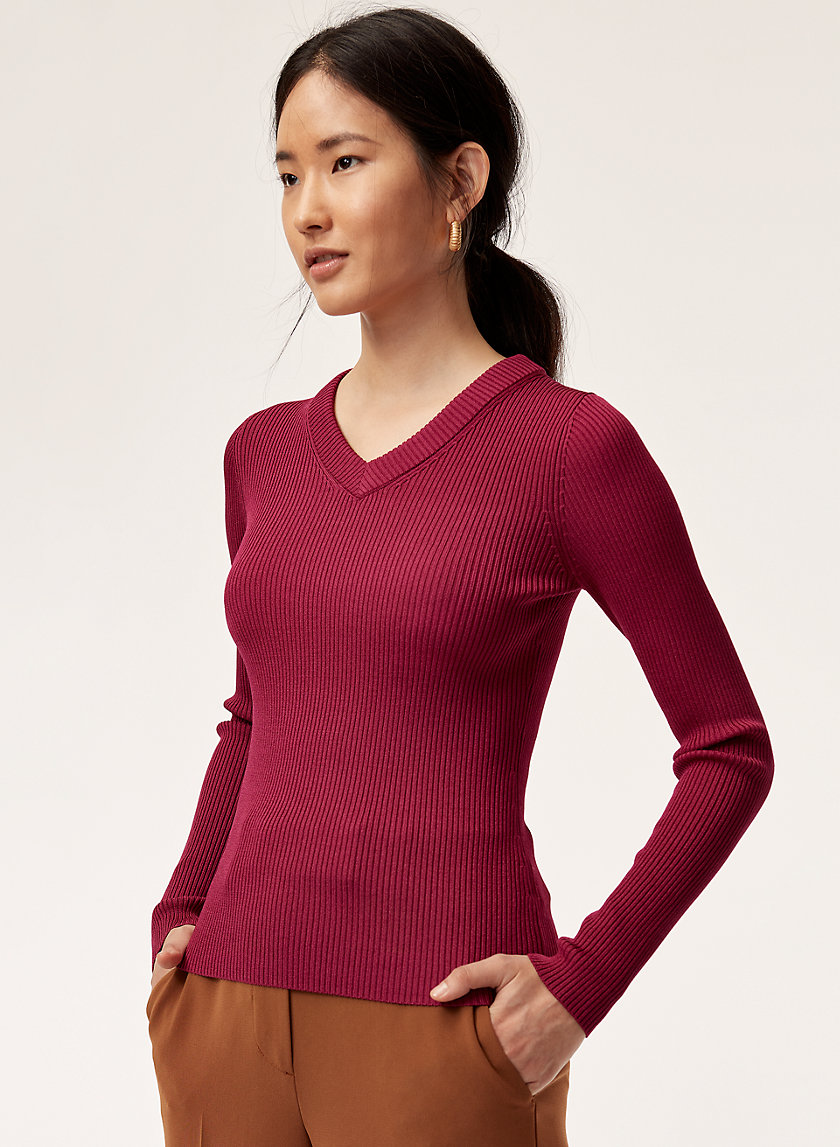 WILEY SWEATER - Fitted, ribbed V-neck sweater WILEY SWEATER - Fitted, ribbed V-neck sweater