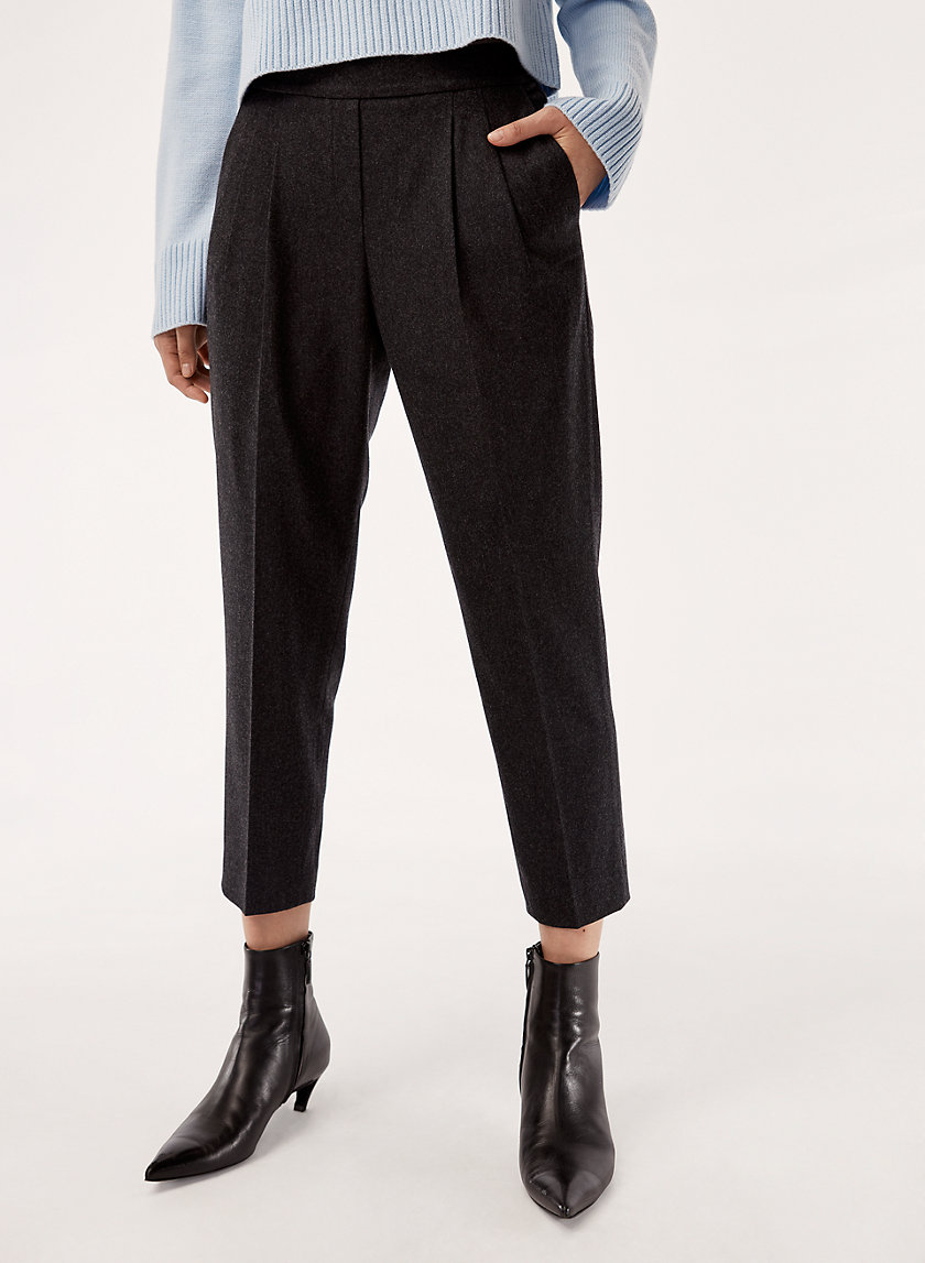 COHEN WOOL CASHMERE PANT - Cropped, pleated dress pant COHEN WOOL CASHMERE PANT - Cropped, pleated dress pant