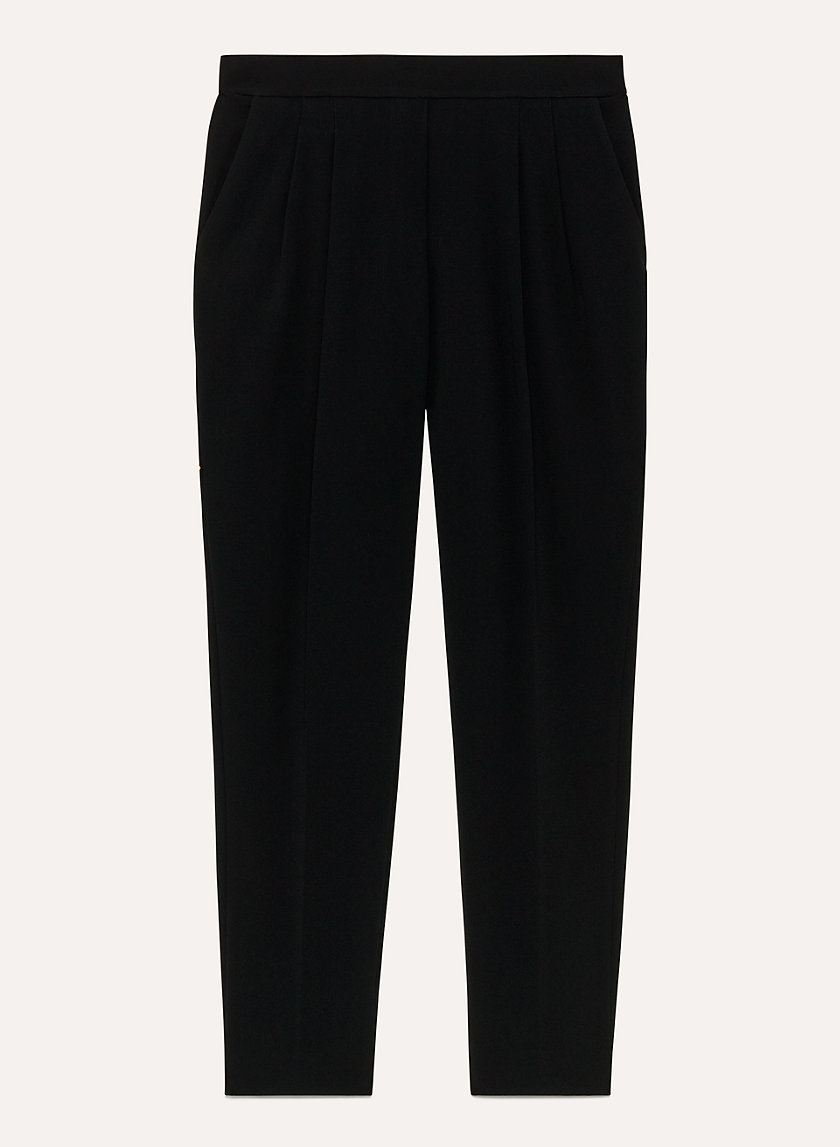 Aritzia Babaton Cohen Pants Solid Black Pull On Cropped Crepe Career  Women's 8