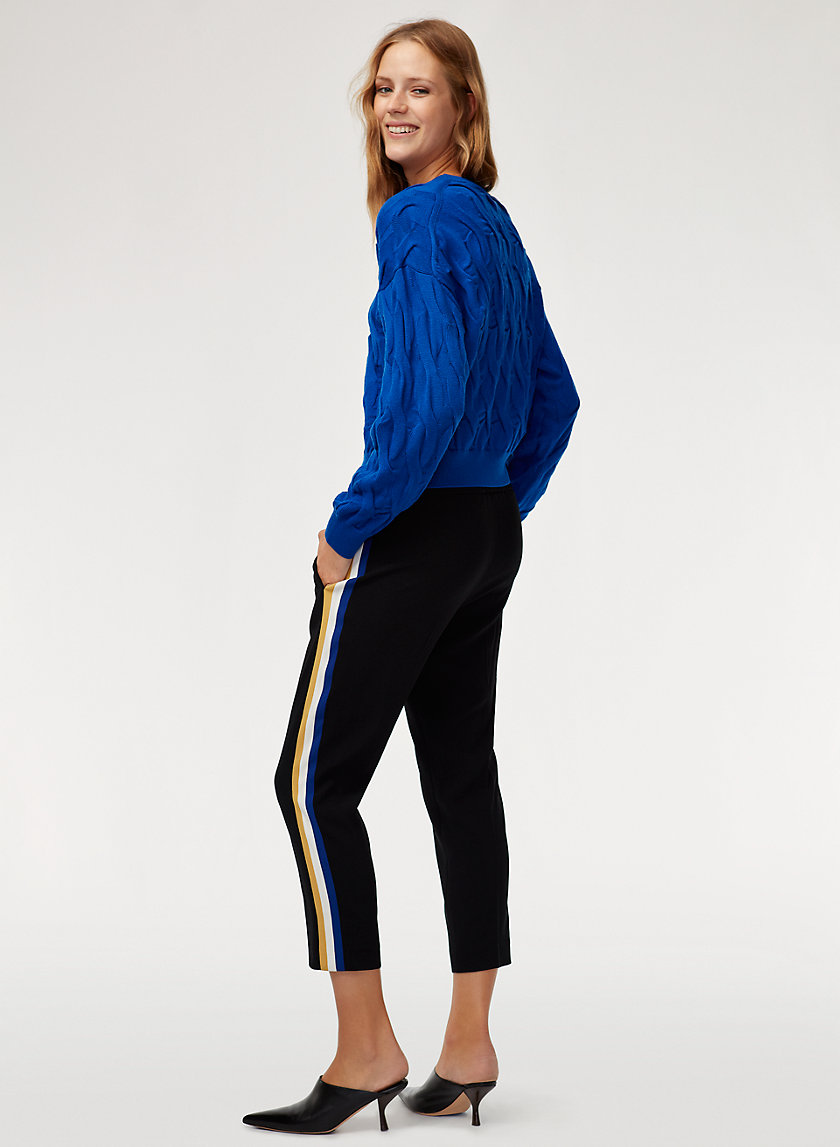 CONAN PANT CREPE - Cropped dress pant with side stripe CONAN PANT CREPE - Cropped dress pant with side stripe