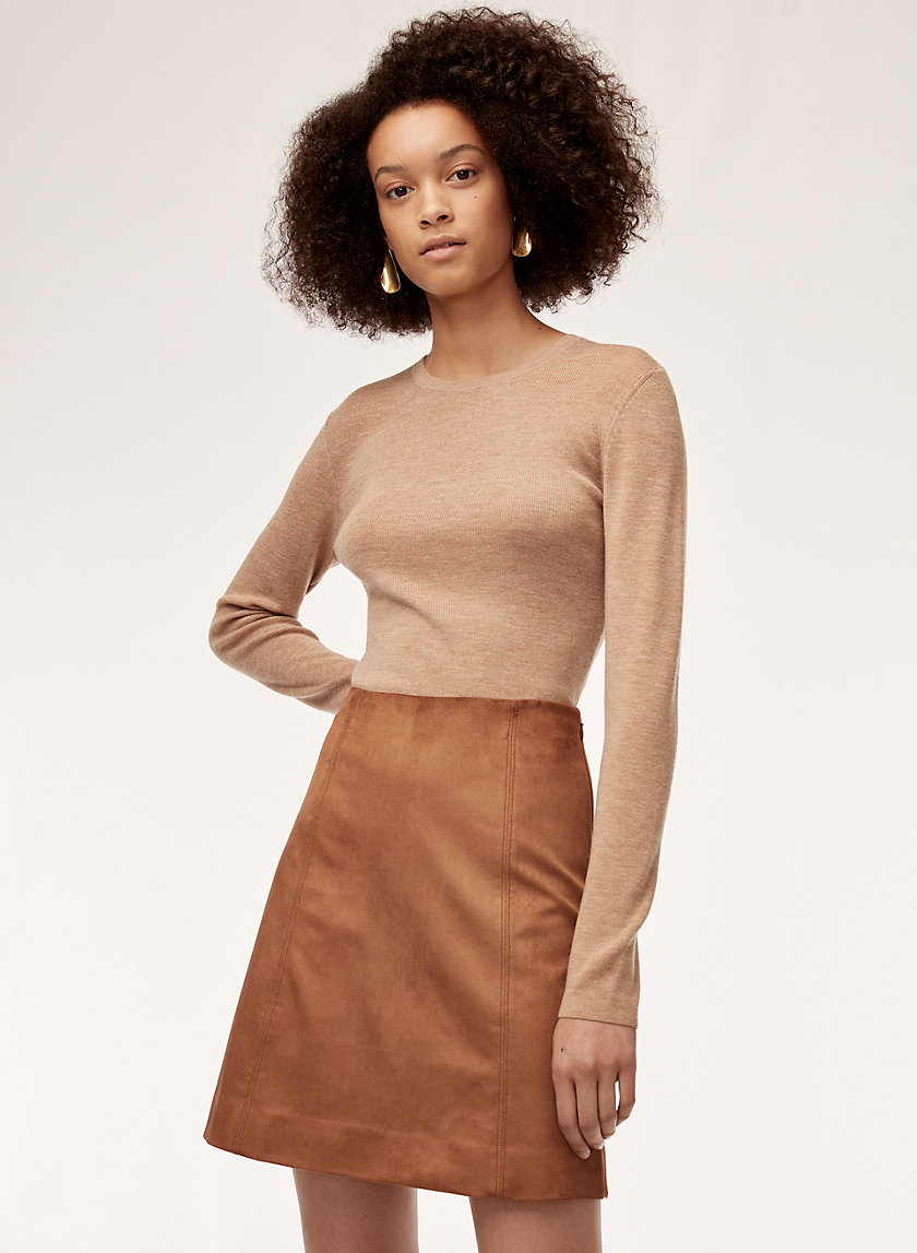 HOPPER SKIRT - Faux suede, A-line mini skirt HOPPER SKIRT - Faux suede, A-line mini skirt