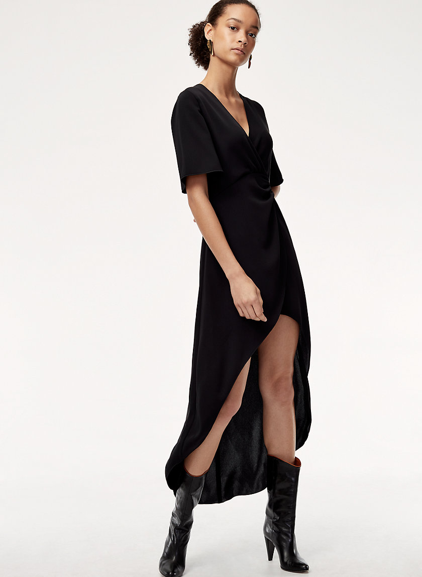 JEDD DRESS - High-low, faux-wrap dress JEDD DRESS - High-low, faux-wrap dress