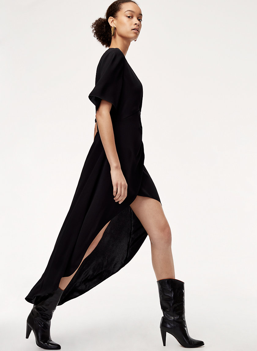 JEDD DRESS - High-low, faux-wrap dress JEDD DRESS - High-low, faux-wrap dress