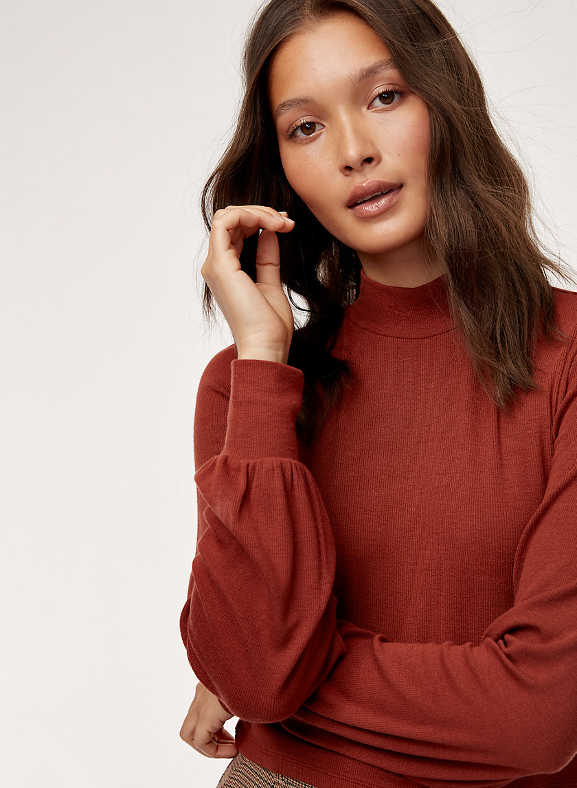 ABELLA LONGSLEEVE - Cropped, mock-neck shirt ABELLA LONGSLEEVE - Cropped, mock-neck shirt