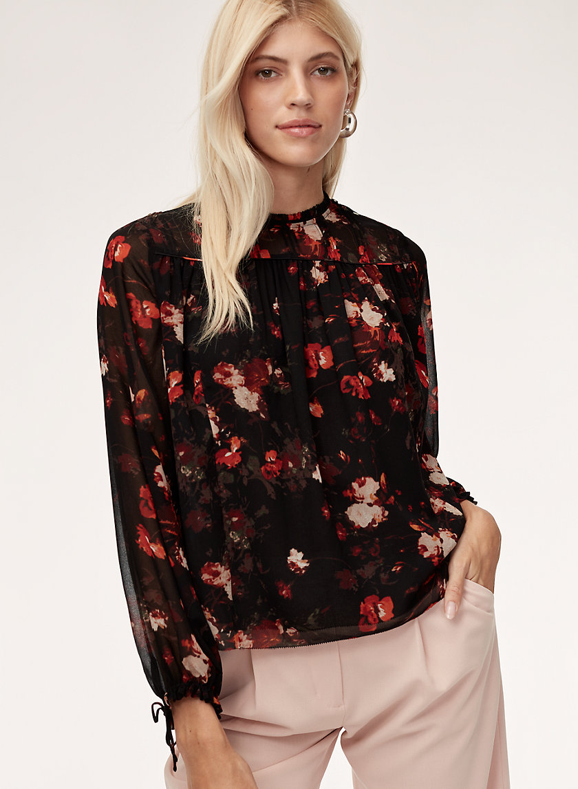 LOURDES BLOUSE - Floral, chiffon blouse LOURDES BLOUSE - Floral, chiffon blouse