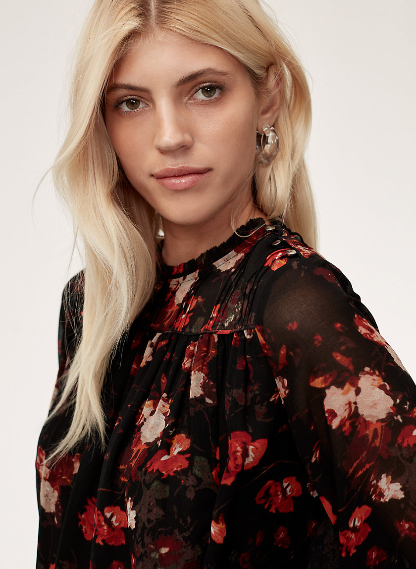 LOURDES BLOUSE - Floral, chiffon blouse LOURDES BLOUSE - Floral, chiffon blouse