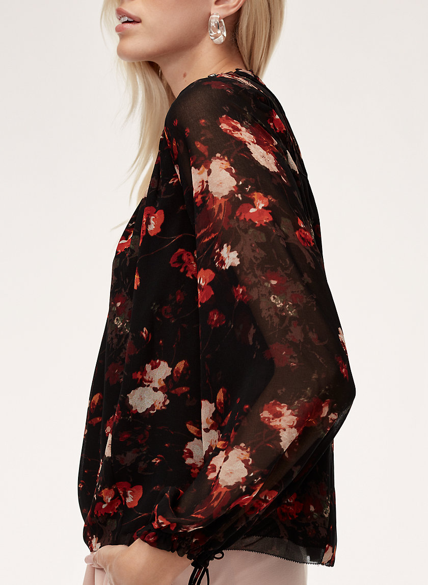 LOURDES BLOUSE - Floral, chiffon blouse LOURDES BLOUSE - Floral, chiffon blouse