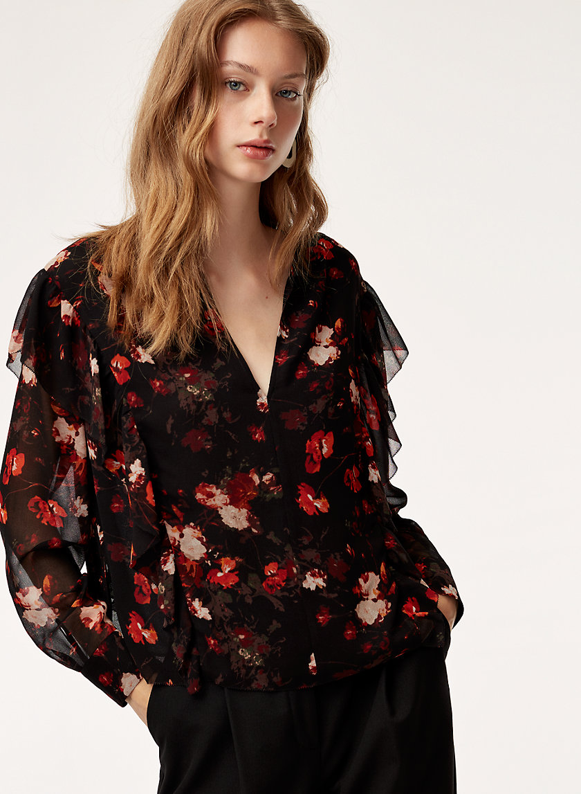 LILAS BLOUSE - Ruffled floral blouse LILAS BLOUSE - Ruffled floral blouse