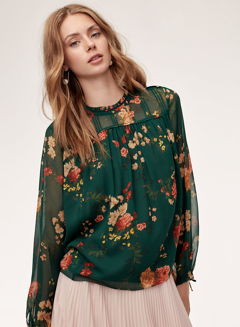 LOURDES BLOUSE - Floral, chiffon blouse LOURDES BLOUSE - Floral, chiffon blouse