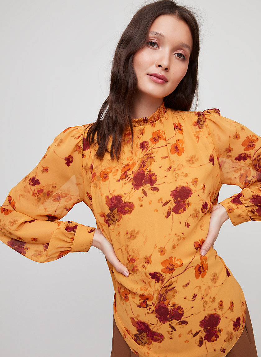 PAULA BLOUSE - Long-sleeve, mock-neck blouse PAULA BLOUSE - Long-sleeve, mock-neck blouse