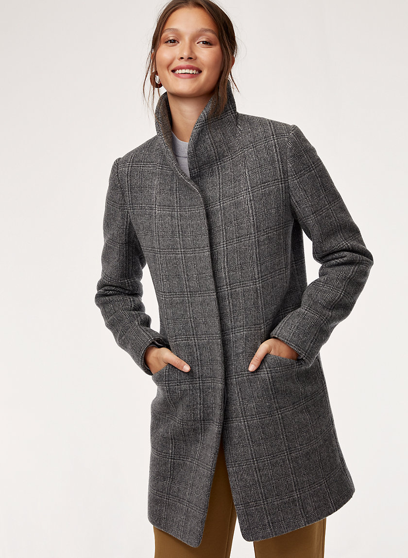 COCOON WOOL COAT - Mid-length, plaid, wool-cashmere coat COCOON WOOL COAT - Mid-length, plaid, wool-cashmere coat