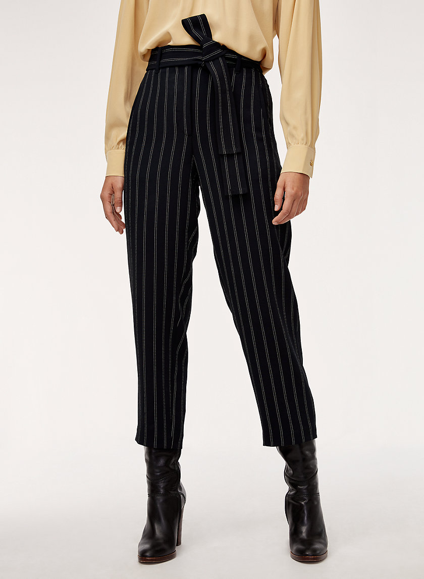 TIE-FRONT PANT - Pinstripe, high-waisted dress pant TIE-FRONT PANT - Pinstripe, high-waisted dress pant