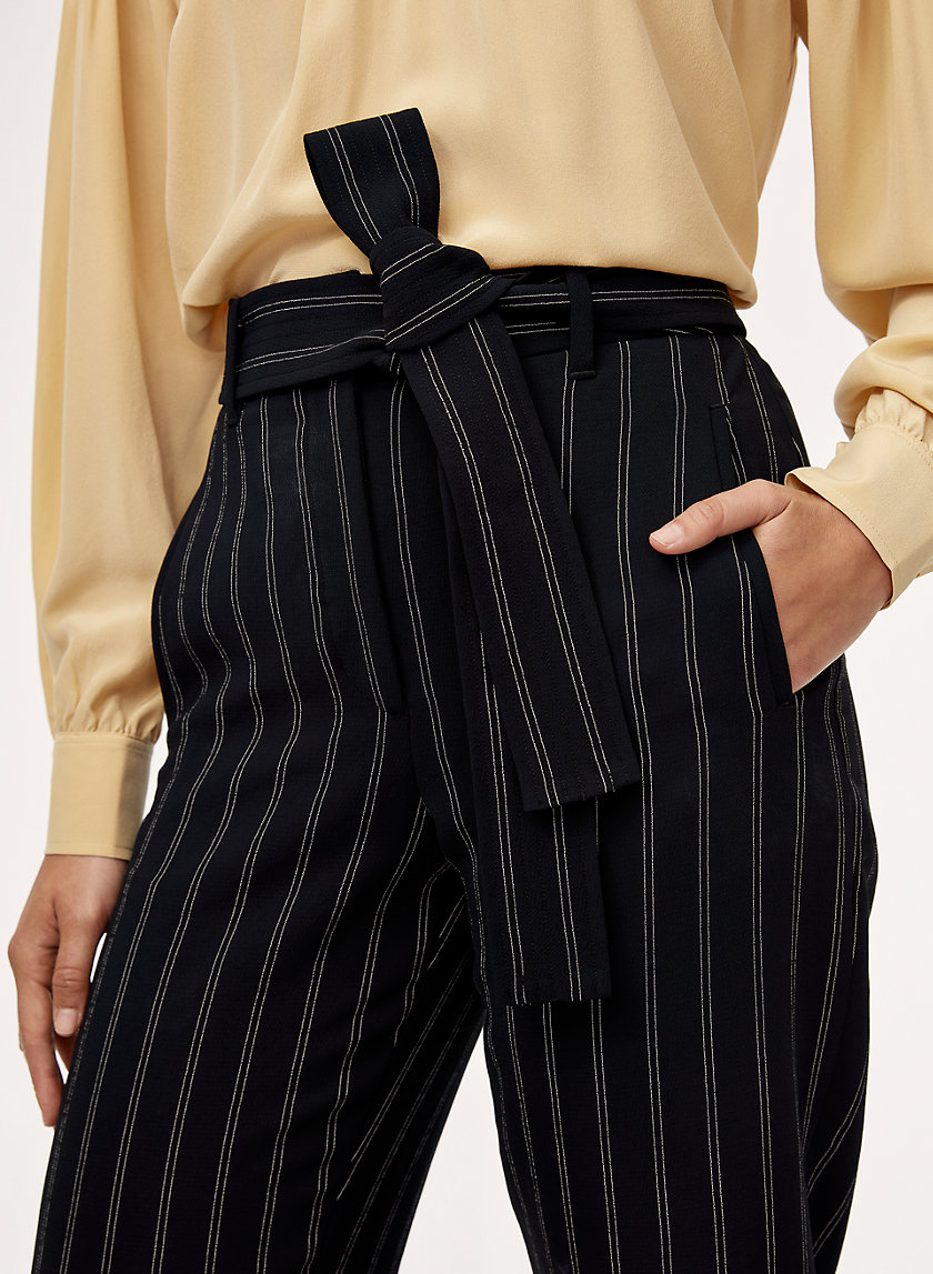 TIE-FRONT PANT - Pinstripe, high-waisted dress pant TIE-FRONT PANT - Pinstripe, high-waisted dress pant