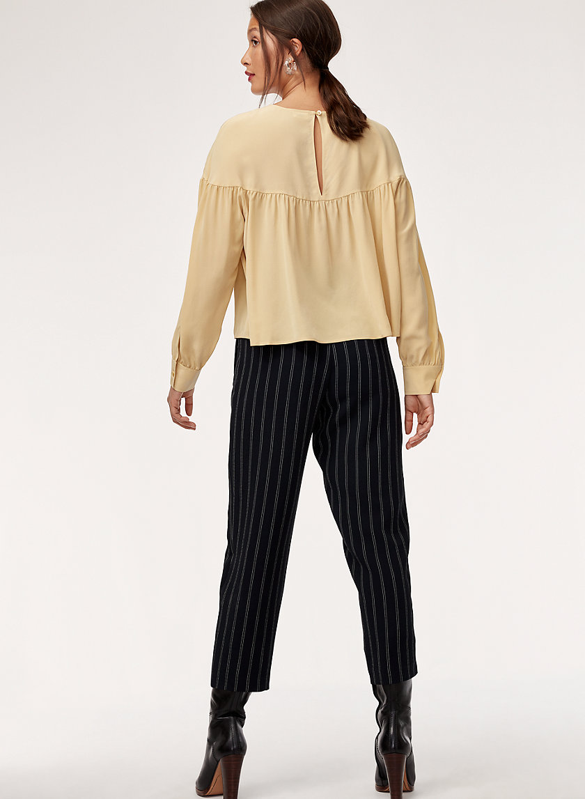 TIE-FRONT PANT - Pinstripe, high-waisted dress pant TIE-FRONT PANT - Pinstripe, high-waisted dress pant
