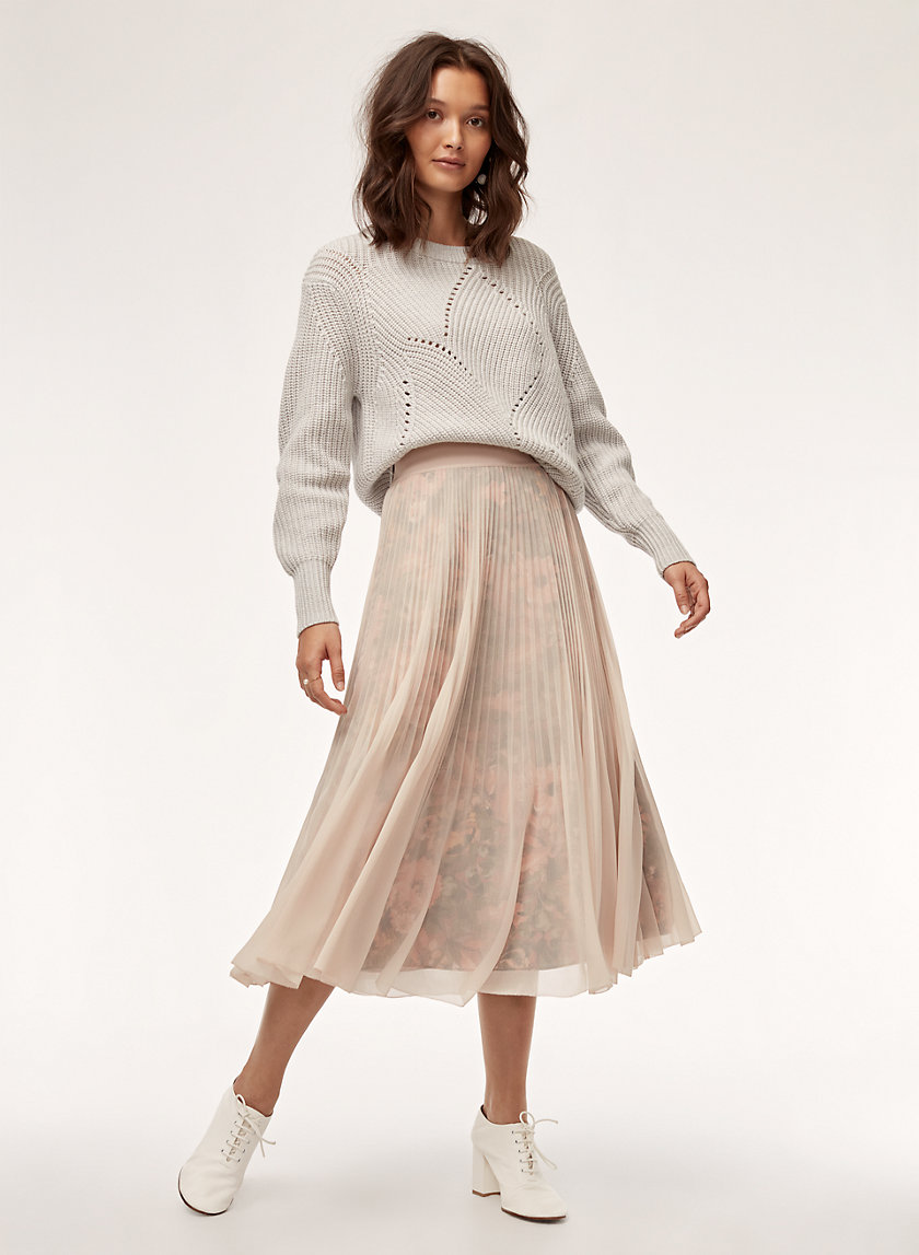 TERRE SKIRT - Pleated, chiffon, floral midi skirt TERRE SKIRT - Pleated, chiffon, floral midi skirt