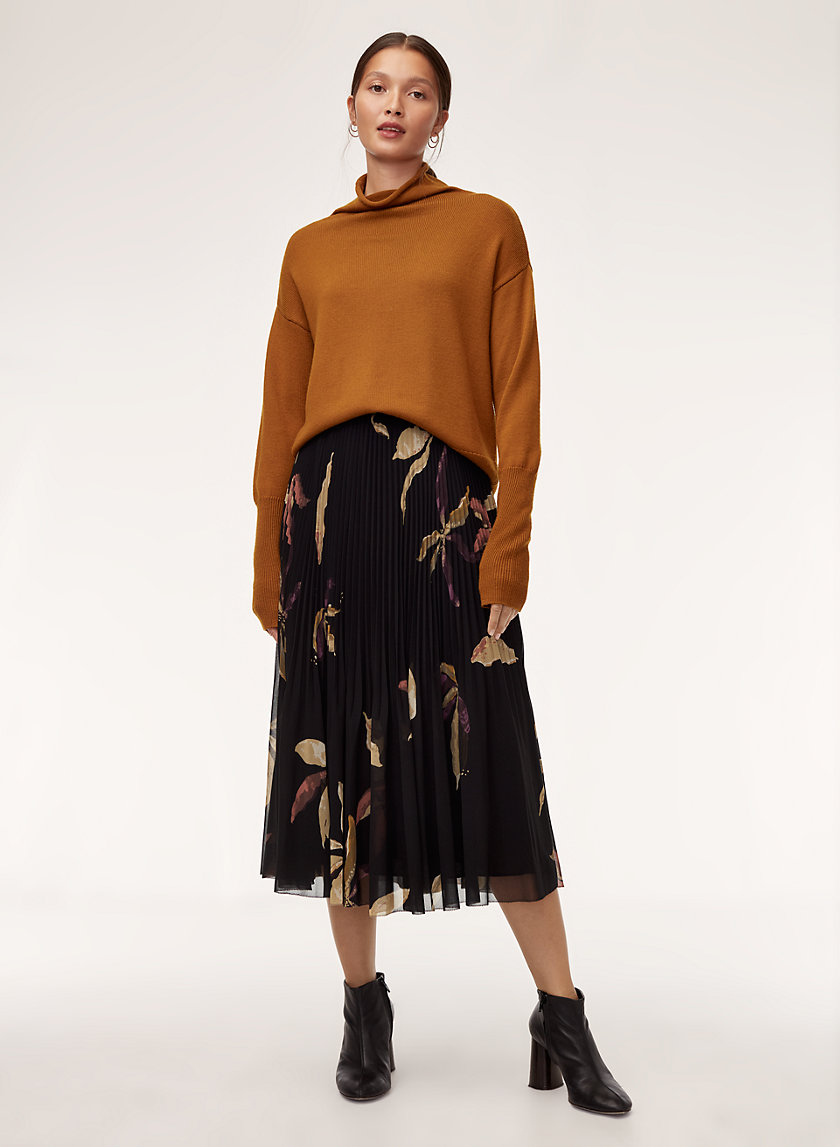 TERRE SKIRT - Pleated, chiffon, floral midi skirt TERRE SKIRT - Pleated, chiffon, floral midi skirt
