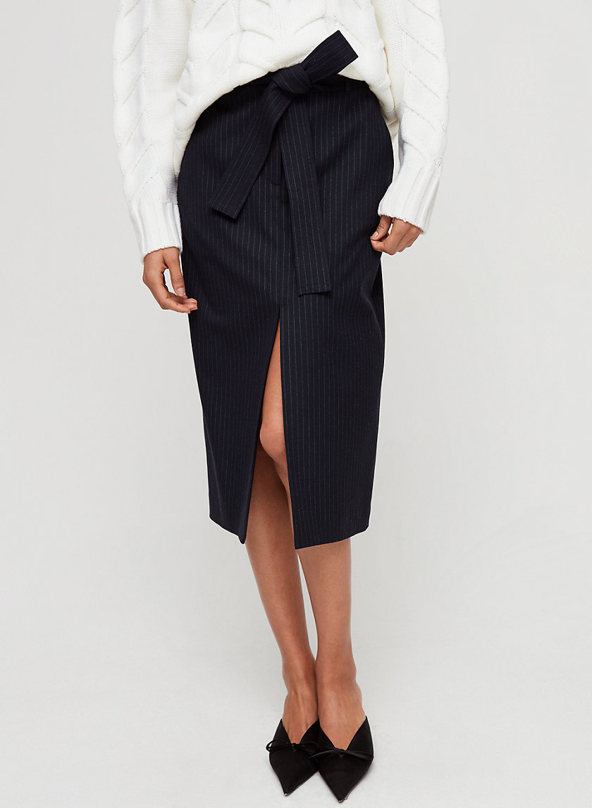 TIE-FRONT SKIRT - High-waisted, belted pencil skirt TIE-FRONT SKIRT - High-waisted, belted pencil skirt