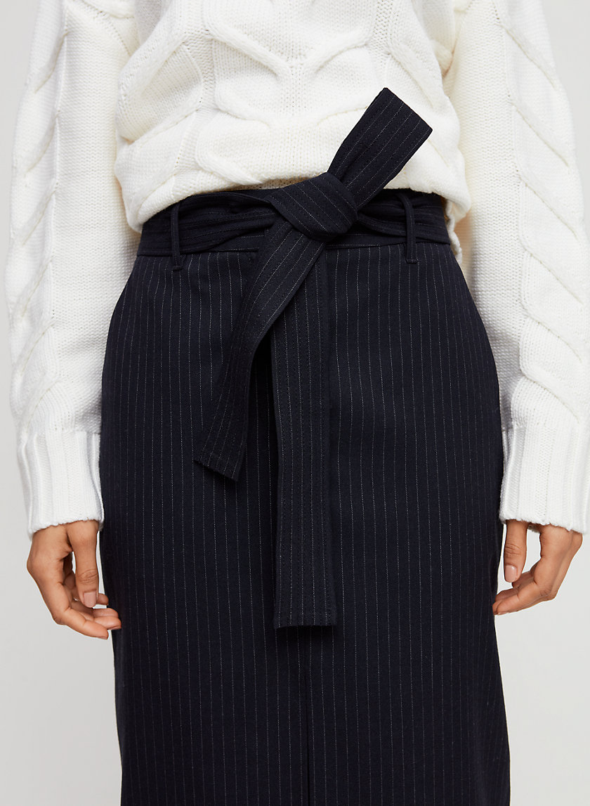 TIE-FRONT SKIRT - High-waisted, belted pencil skirt TIE-FRONT SKIRT - High-waisted, belted pencil skirt