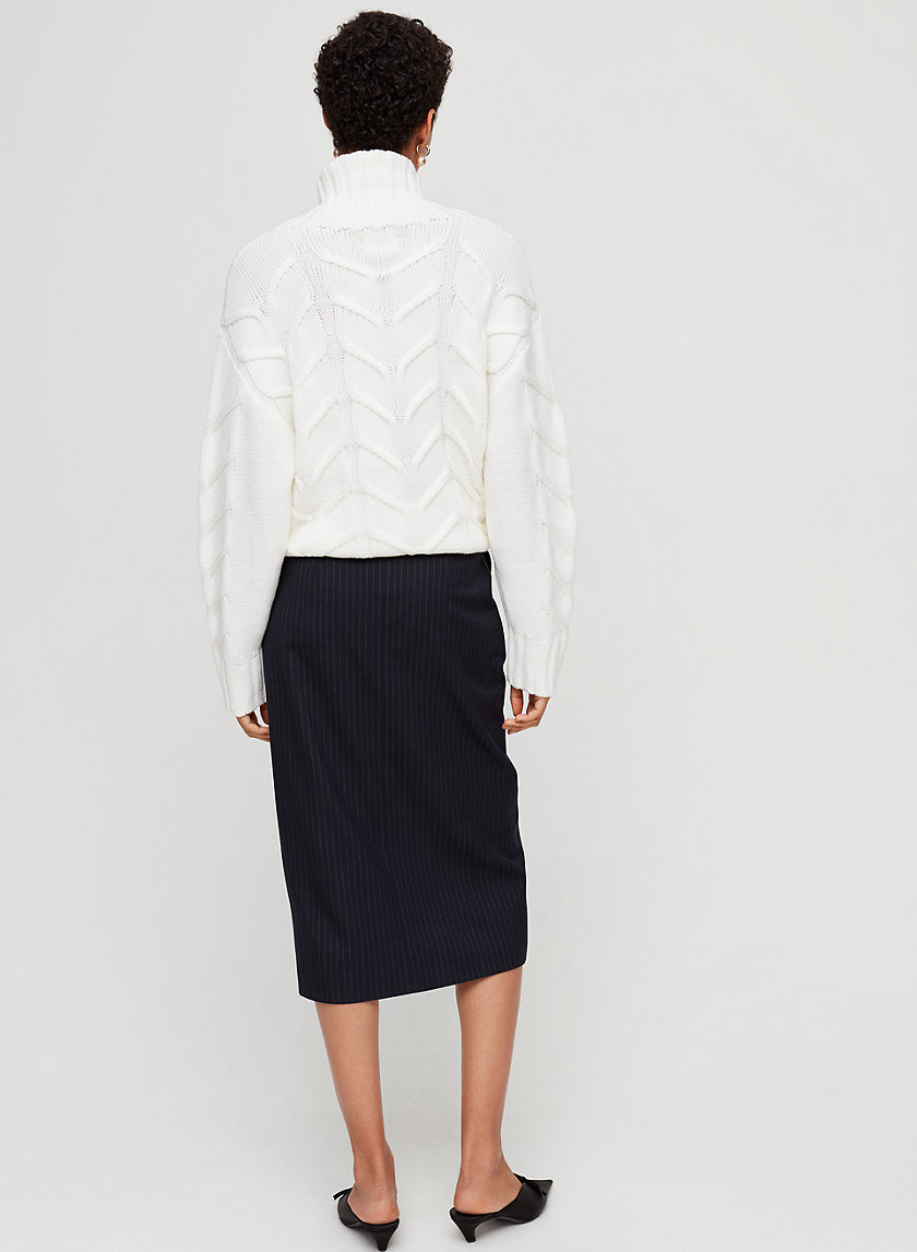 TIE-FRONT SKIRT - High-waisted, belted pencil skirt TIE-FRONT SKIRT - High-waisted, belted pencil skirt