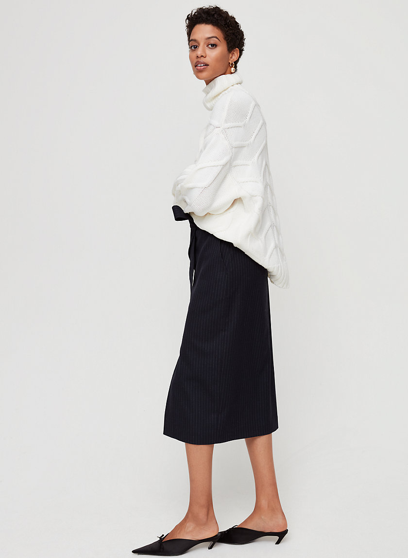 TIE-FRONT SKIRT - High-waisted, belted pencil skirt TIE-FRONT SKIRT - High-waisted, belted pencil skirt