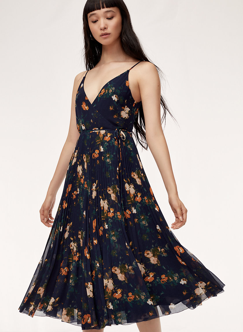 BEAUNE DRESS - Long, pleated, floral wrap dress BEAUNE DRESS - Long, pleated, floral wrap dress