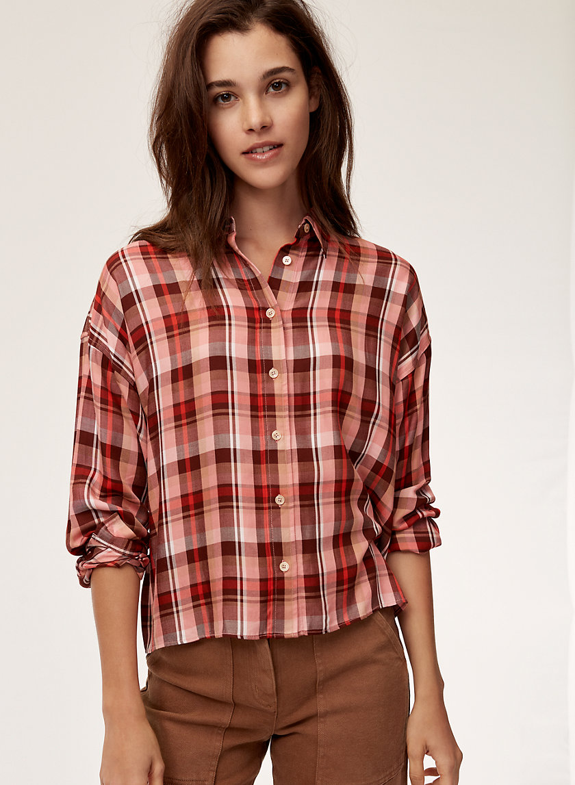TEREZA SHIRT - Drop-shoulder plaid shirt TEREZA SHIRT - Drop-shoulder plaid shirt