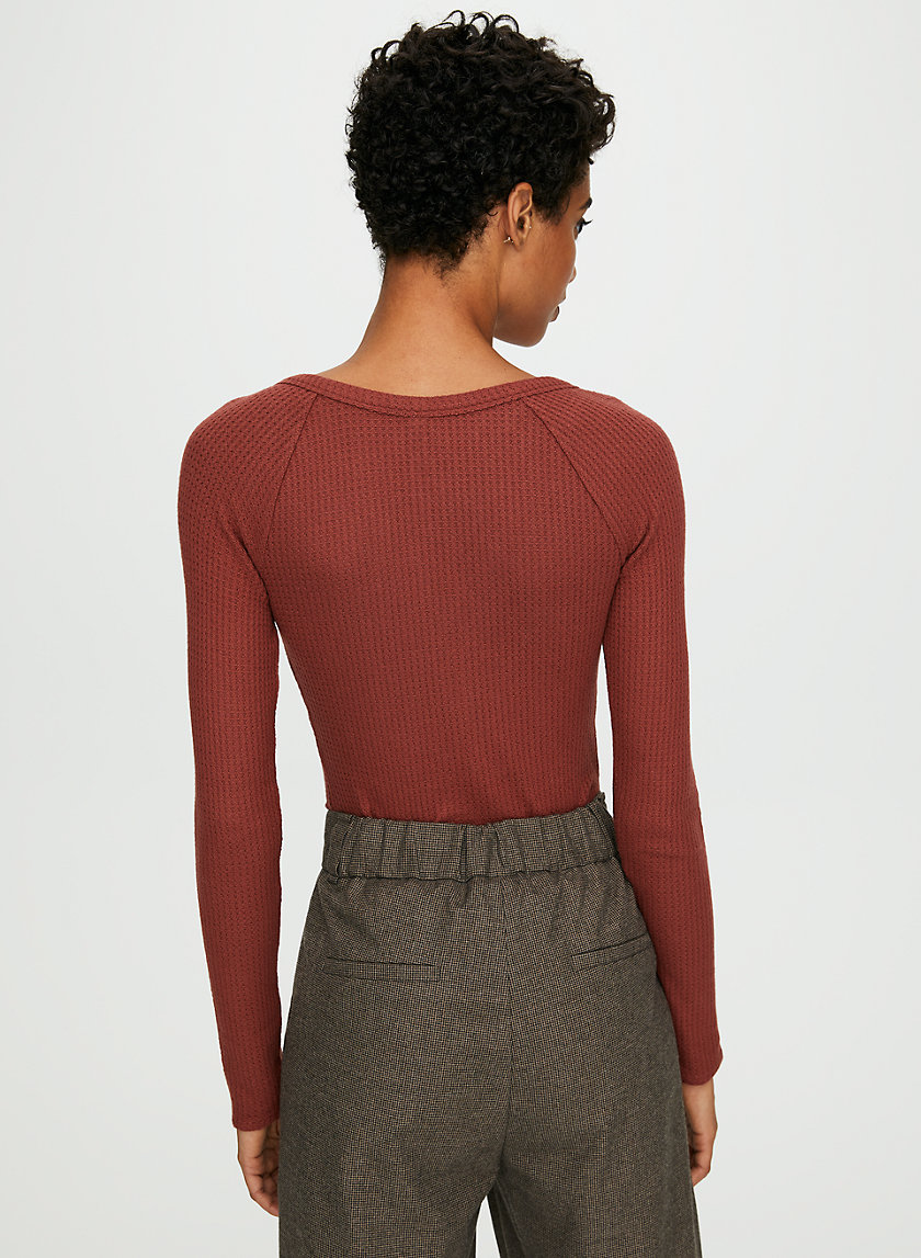 ONO LONGSLEEVE - Waffle-weave henley ONO LONGSLEEVE - Waffle-weave henley