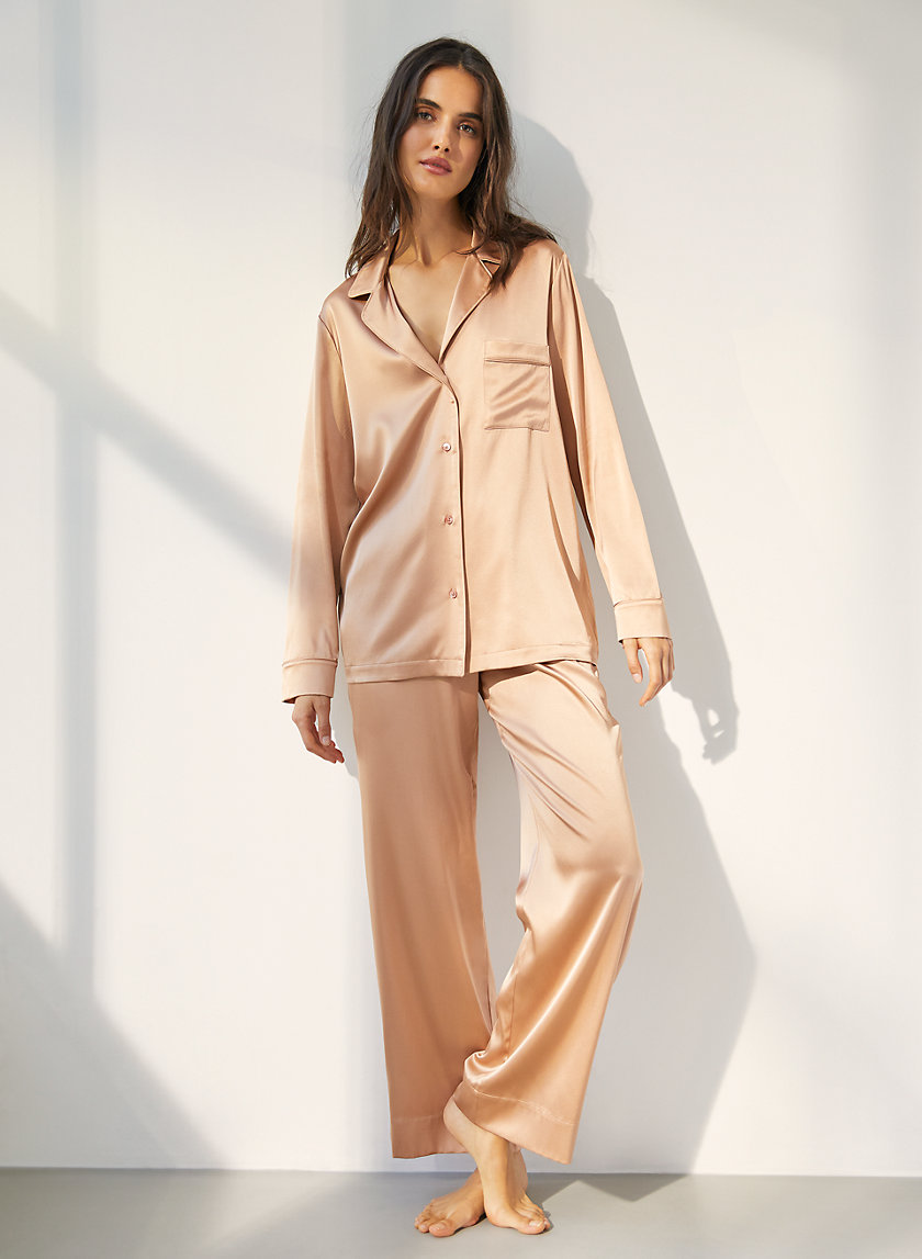 LAMOUR SILK BUTTON-UP - Button-up silk pajama shirt LAMOUR SILK BUTTON-UP - Button-up silk pajama shirt
