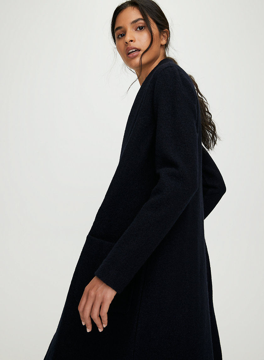 LUXE LOUNGE WOOL JACKET - Long, open-front, merino-wool jacket LUXE LOUNGE WOOL JACKET - Long, open-front, merino-wool jacket