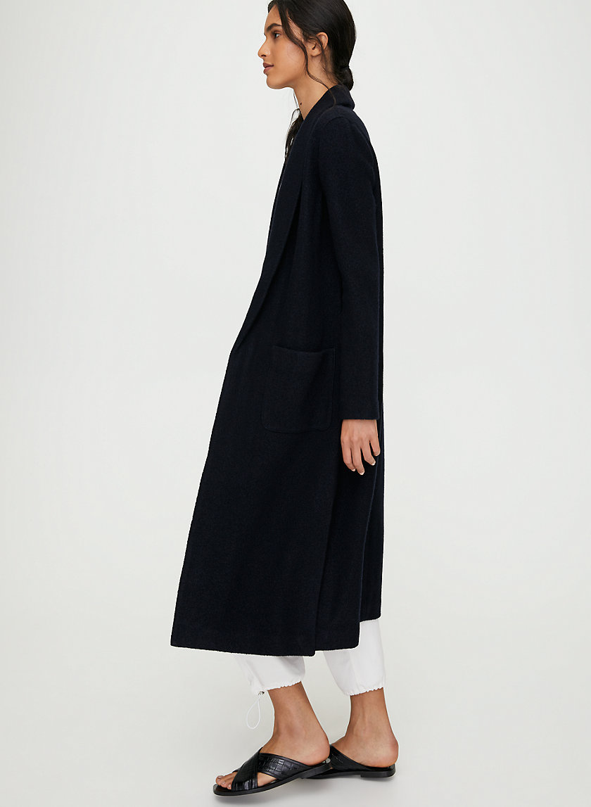 LUXE LOUNGE WOOL JACKET - Long, open-front, merino-wool jacket LUXE LOUNGE WOOL JACKET - Long, open-front, merino-wool jacket