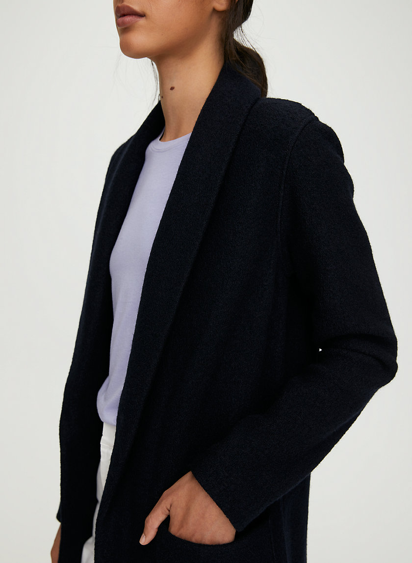 LUXE LOUNGE WOOL JACKET - Long, open-front, merino-wool jacket LUXE LOUNGE WOOL JACKET - Long, open-front, merino-wool jacket