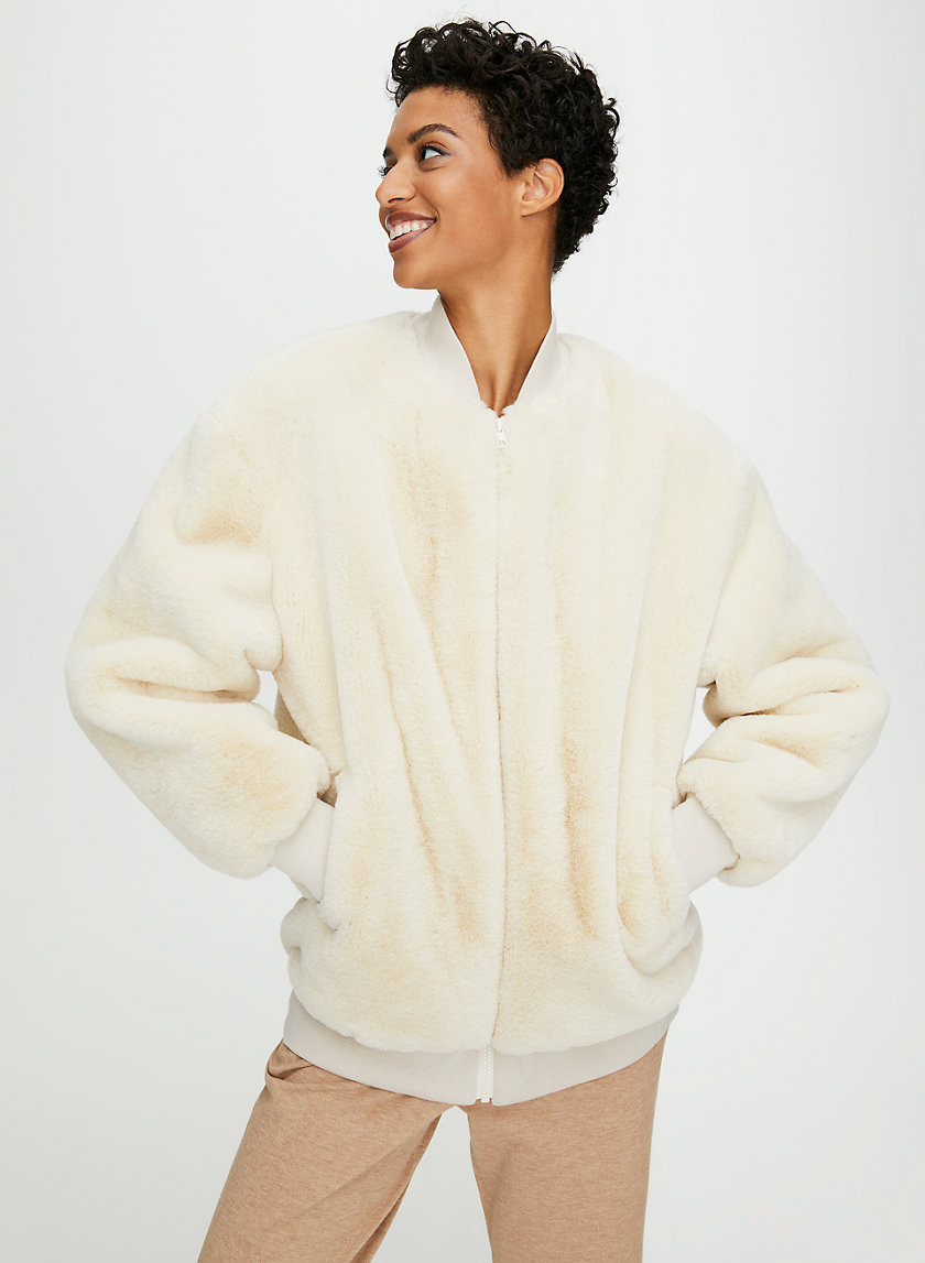 FAUX FUR BOMBER JACKET - Faux fur bomber jacket FAUX FUR BOMBER JACKET - Faux fur bomber jacket