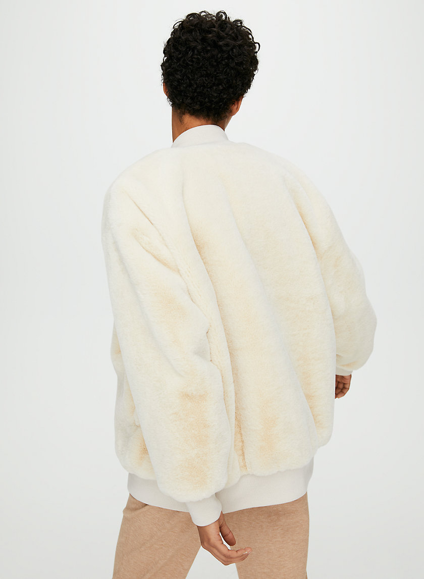FAUX FUR BOMBER JACKET - Faux fur bomber jacket FAUX FUR BOMBER JACKET - Faux fur bomber jacket