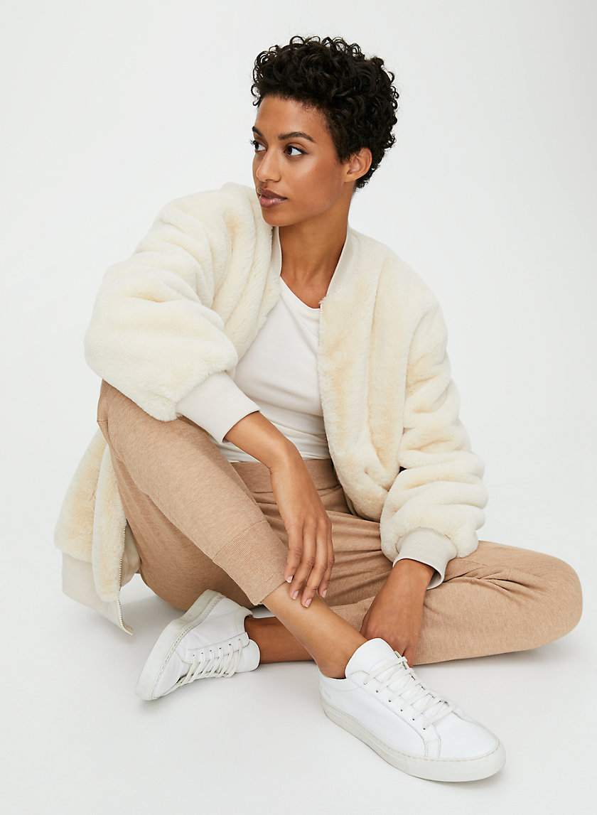 FAUX FUR BOMBER JACKET - Faux fur bomber jacket FAUX FUR BOMBER JACKET - Faux fur bomber jacket