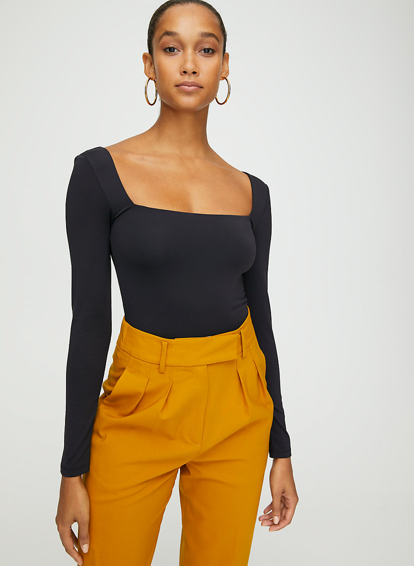CONTOUR LONGSLEEVE BODYSUIT - Long-sleeve square-neck bodysuit CONTOUR LONGSLEEVE BODYSUIT - Long-sleeve square-neck bodysuit