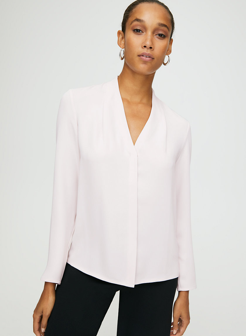 POWER BLOUSE - Long-sleeve, matte-satin blouse POWER BLOUSE - Long-sleeve, matte-satin blouse