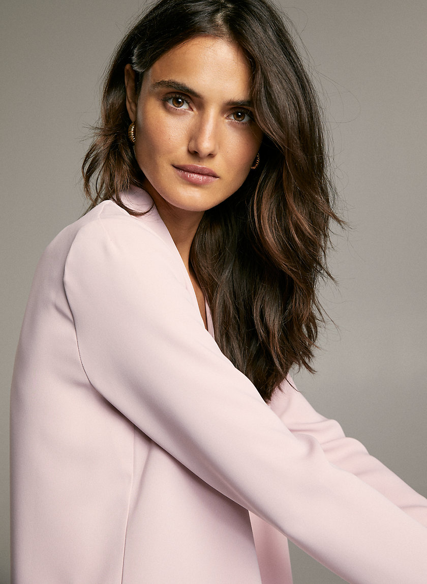 POWER BLOUSE - Long-sleeve, matte-satin blouse POWER BLOUSE - Long-sleeve, matte-satin blouse