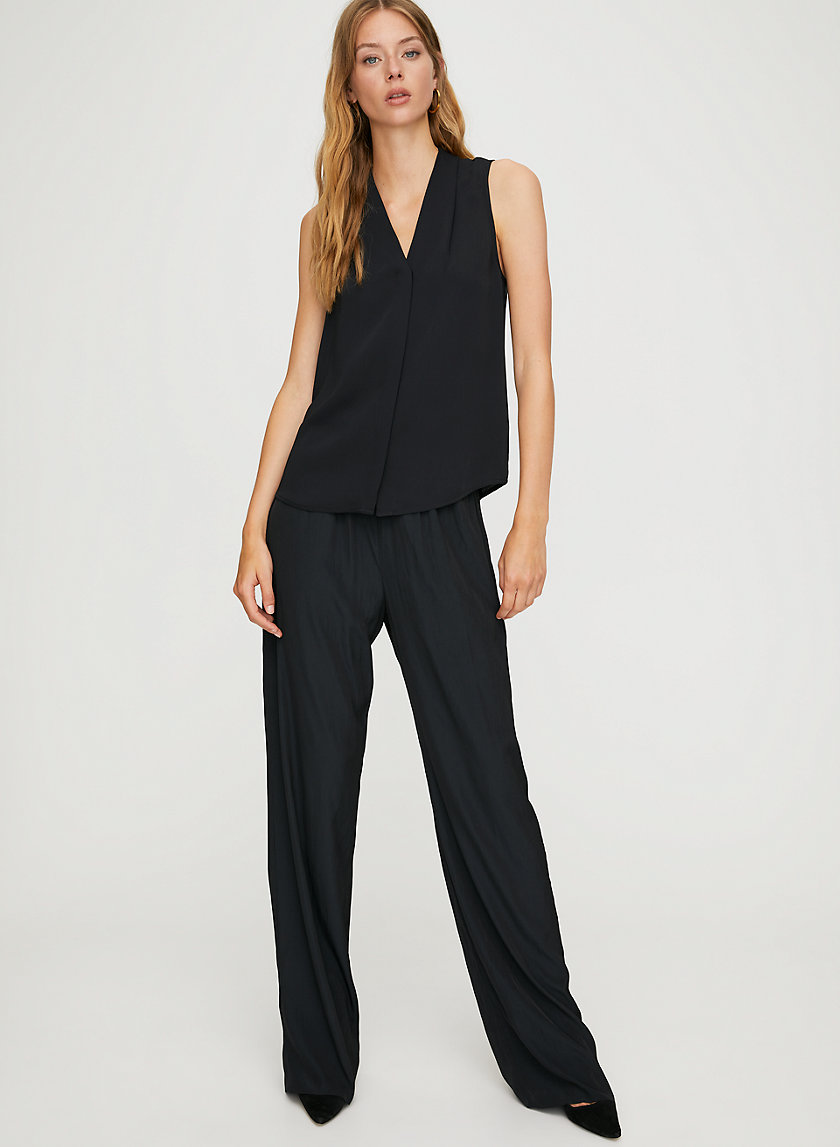 SLEEVELESS POWER BLOUSE - Sleeveless, matte-satin blouse SLEEVELESS POWER BLOUSE - Sleeveless, matte-satin blouse
