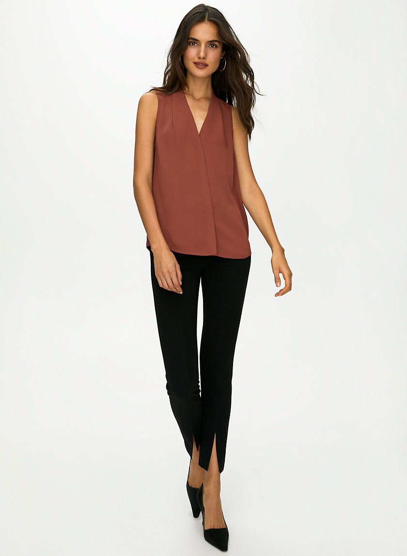 SLEEVELESS POWER BLOUSE - Sleeveless, matte-satin blouse SLEEVELESS POWER BLOUSE - Sleeveless, matte-satin blouse