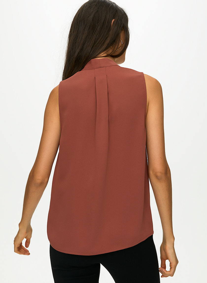 SLEEVELESS POWER BLOUSE - Sleeveless, matte-satin blouse SLEEVELESS POWER BLOUSE - Sleeveless, matte-satin blouse