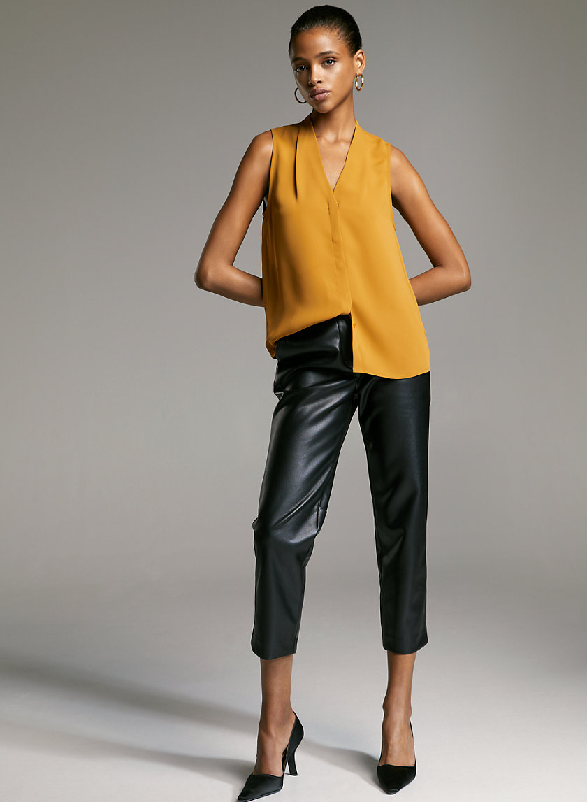 SLEEVELESS POWER BLOUSE - Sleeveless, matte-satin blouse SLEEVELESS POWER BLOUSE - Sleeveless, matte-satin blouse