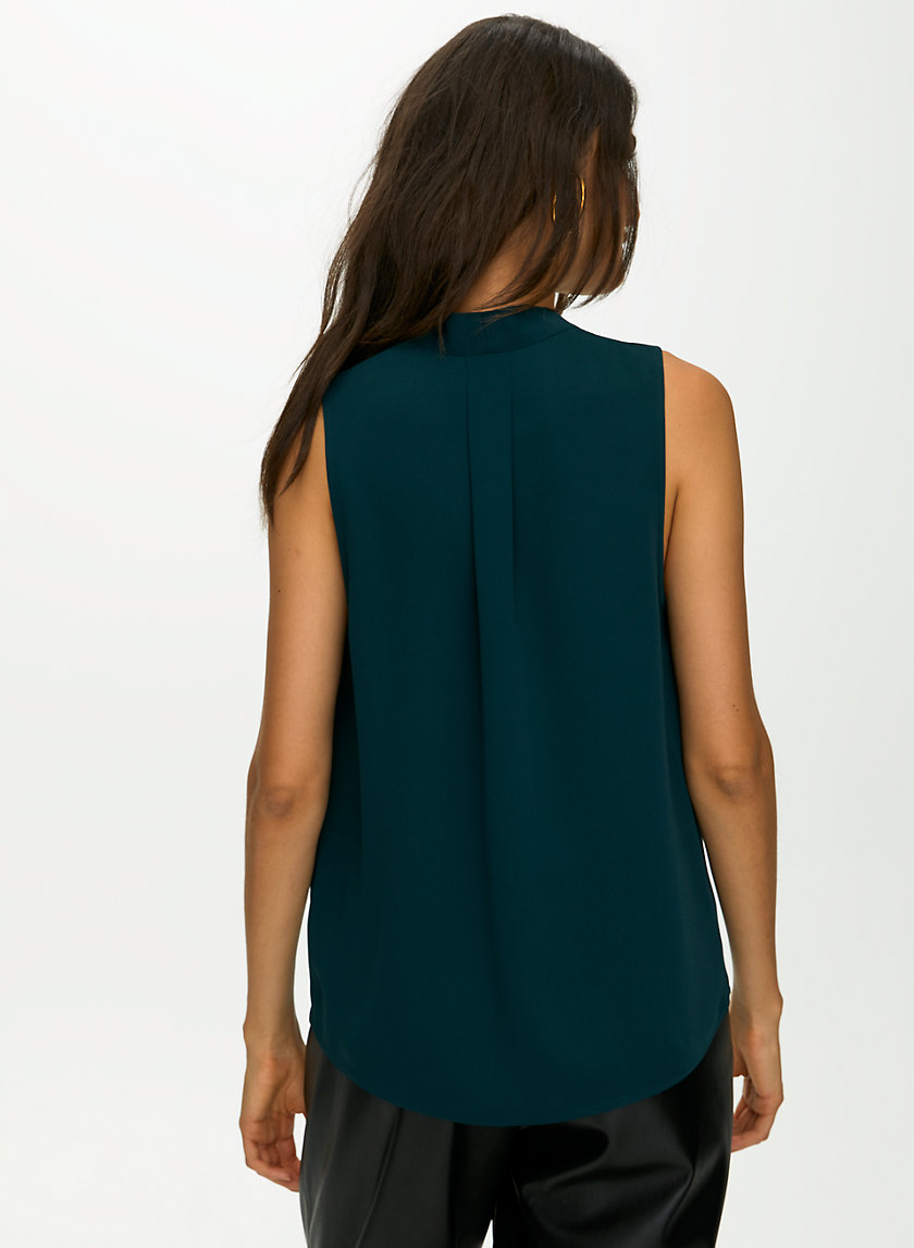 SLEEVELESS POWER BLOUSE - Sleeveless, matte-satin blouse SLEEVELESS POWER BLOUSE - Sleeveless, matte-satin blouse
