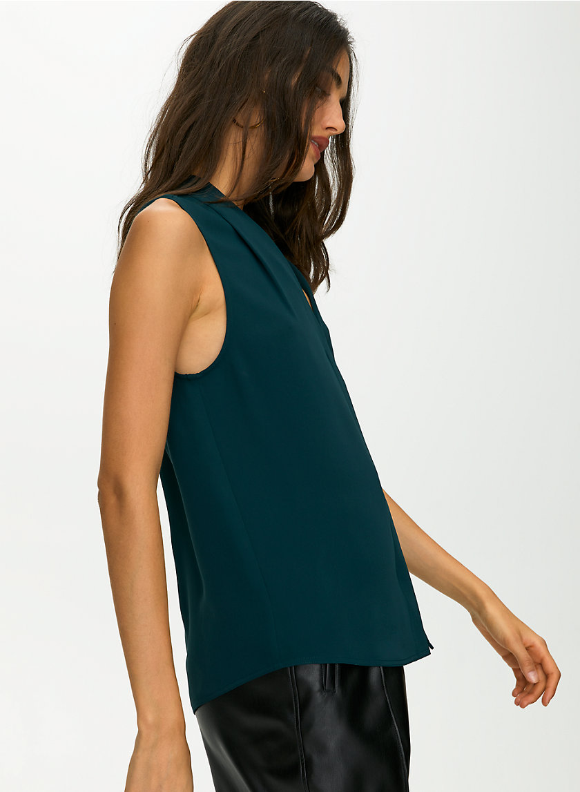 SLEEVELESS POWER BLOUSE - Sleeveless, matte-satin blouse SLEEVELESS POWER BLOUSE - Sleeveless, matte-satin blouse