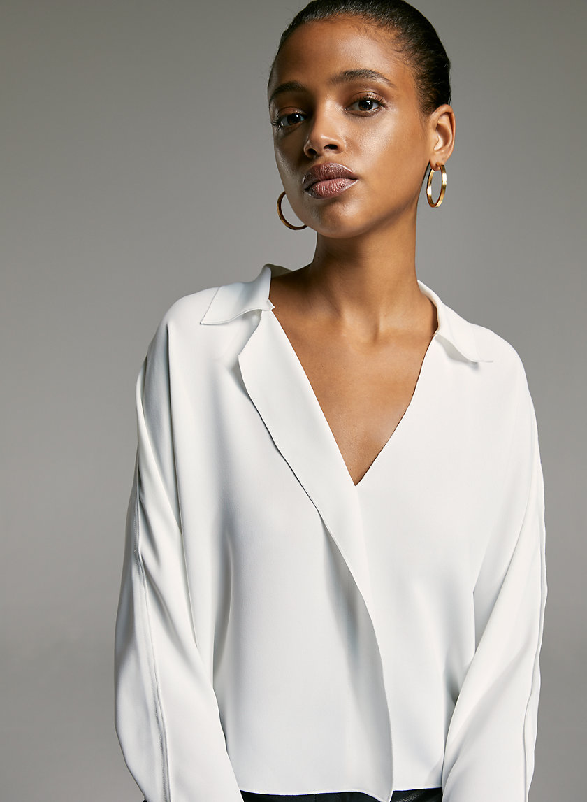 MARTIN BLOUSE - Cropped, V-neck blouse MARTIN BLOUSE - Cropped, V-neck blouse