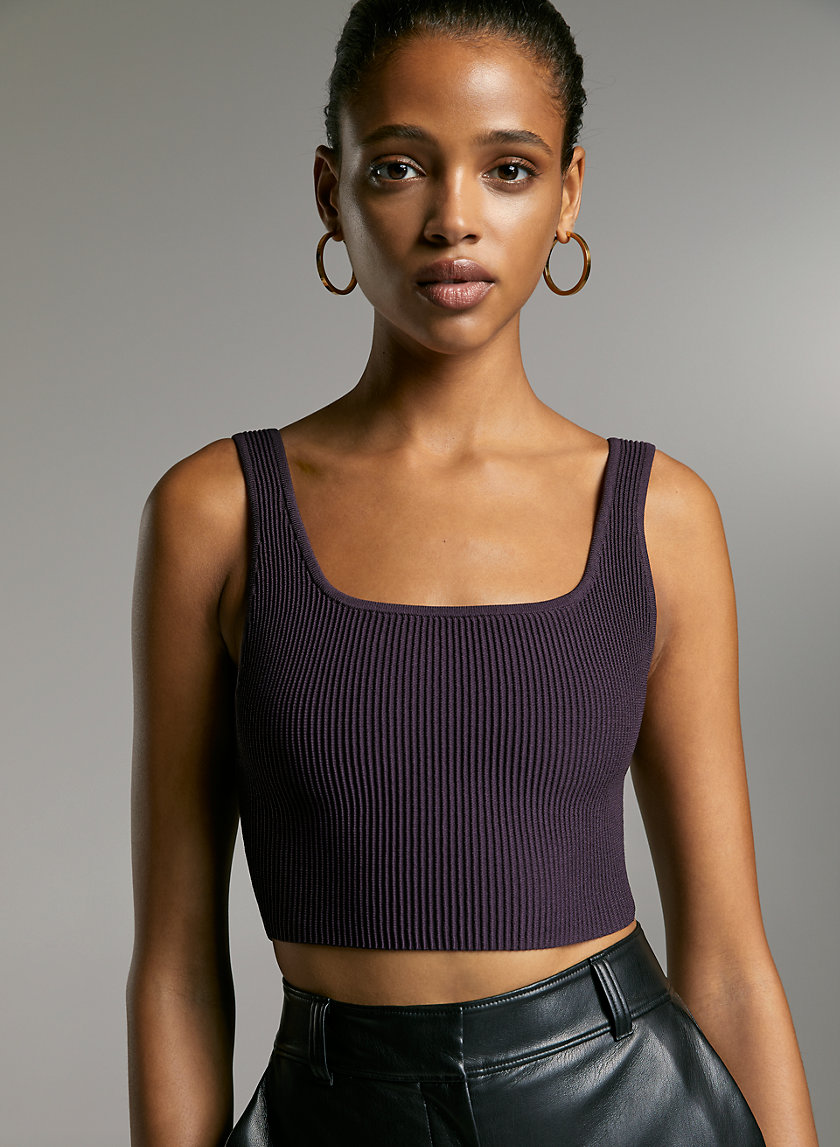 SCULPT KNIT TANK (ARJUN KNIT TOP) - Cropped, ribbed tank top SCULPT KNIT TANK (ARJUN KNIT TOP) - Cropped, ribbed tank top
