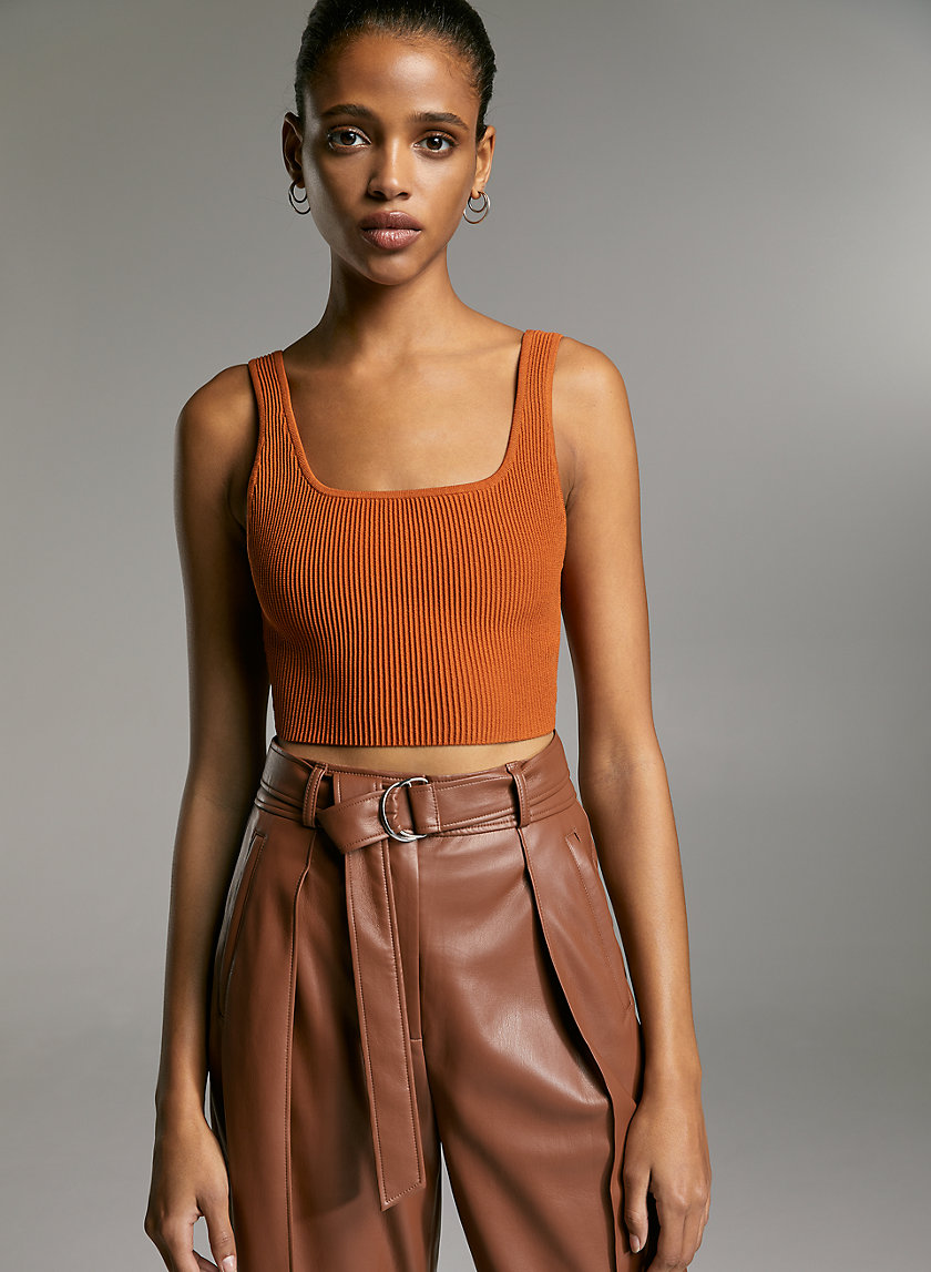 SCULPT KNIT TANK (ARJUN KNIT TOP) - Cropped, ribbed tank top SCULPT KNIT TANK (ARJUN KNIT TOP) - Cropped, ribbed tank top