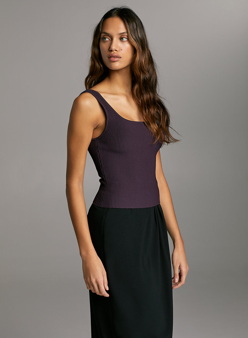 SCULPT KNIT LONG TANK (ARJUN LONG KNIT TOP) - Ribbed, knit tank top SCULPT KNIT LONG TANK (ARJUN LONG KNIT TOP) - Ribbed, knit tank top